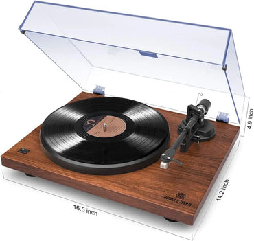Angels Horn - H002BT-OR - Bluetooth Turntable with Wood Finish