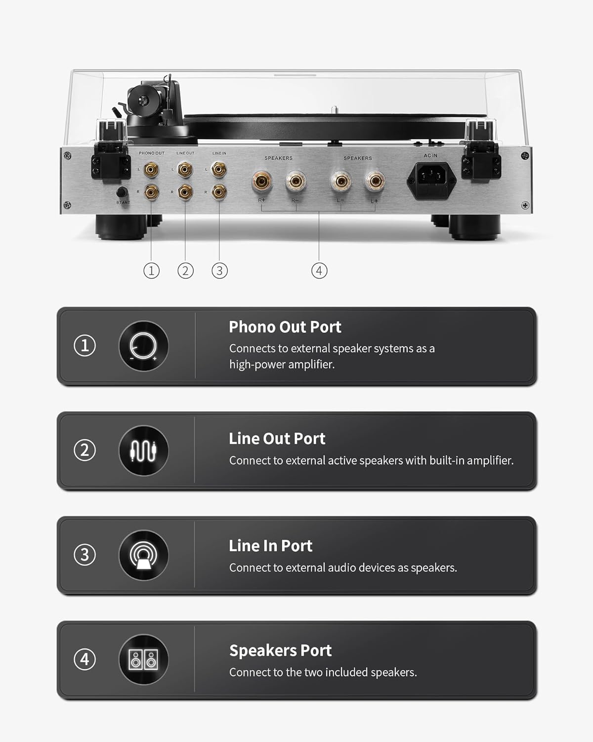 Angels Horn Phantom - HiFi Premium Metal Alloy Turntable Speaker System